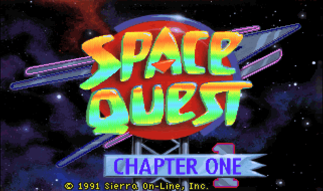 Capture d'écran de l'écran titre du jeu Space Quest