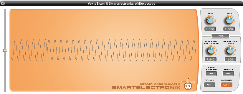Oscilloscope montrant une onde sinusoïdale.